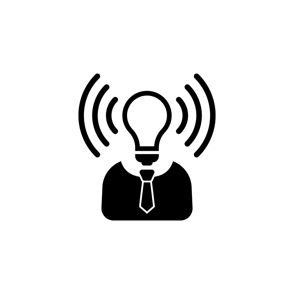 Suited head radiating light